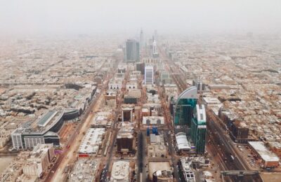 Aerial view of Riyadh modern skyline - Saudi Vision 2030