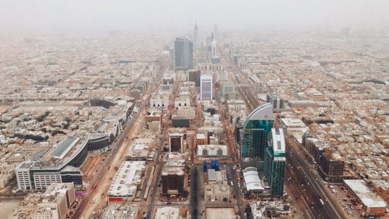 Aerial view of Riyadh modern skyline - Saudi Vision 2030