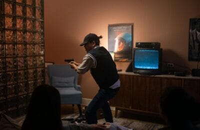 Dramatic scene from Fauda TV series showing undercover operatives in an intense moment