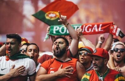 Iraqi national football team players and fans celebrating World Cup qualification