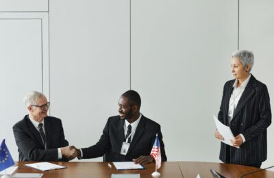 Pakistani diplomatic officials in a formal meeting room during high-level peace negotiations
