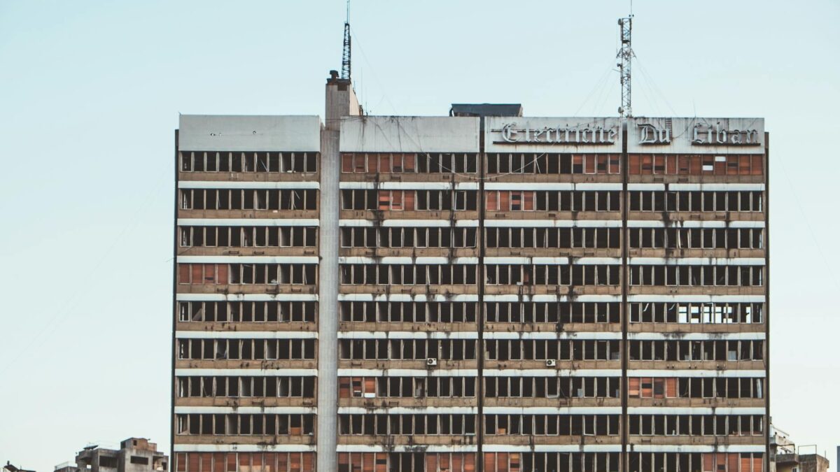 Beirut financial district during banking crisis