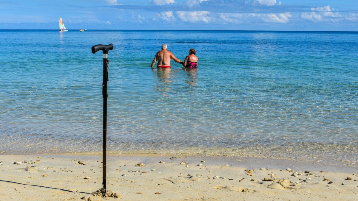 Retirees enjoying Dubai Marina sunset