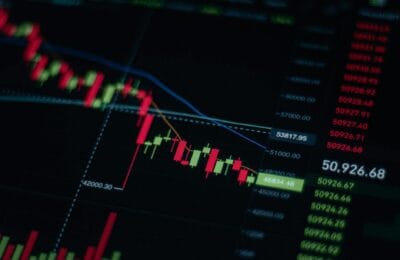 Gold price chart on a financial screen showing a strong upward trend with green indicators and 2026 price data