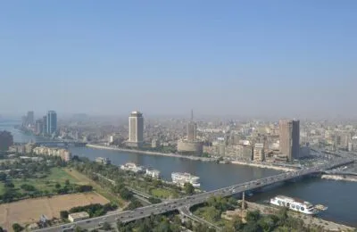 Cairo residential neighborhood skyline showing Maadi and Zamalek buildings