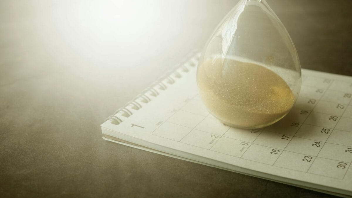 A countdown calendar beside a streaming queue interface showing upcoming television episodes