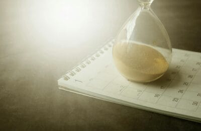 A countdown calendar beside a streaming queue interface showing upcoming television episodes